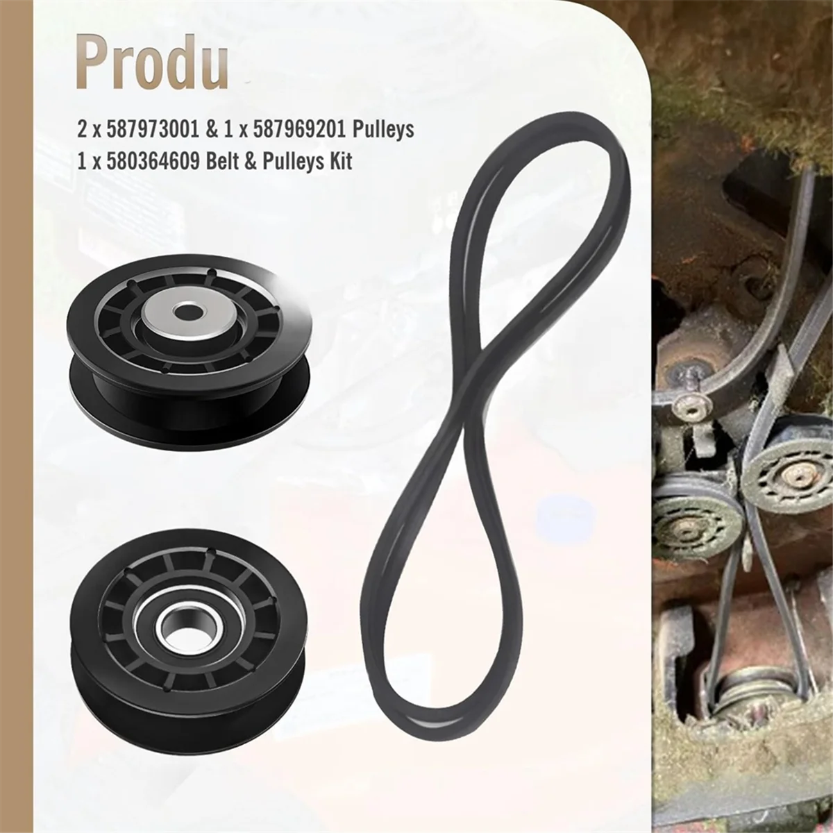 

ABYA (2) 587973001 (1) 587969201 Шкивы — 580364609 Комплект ремня и шкивов для комплекта для ремонта ремня A