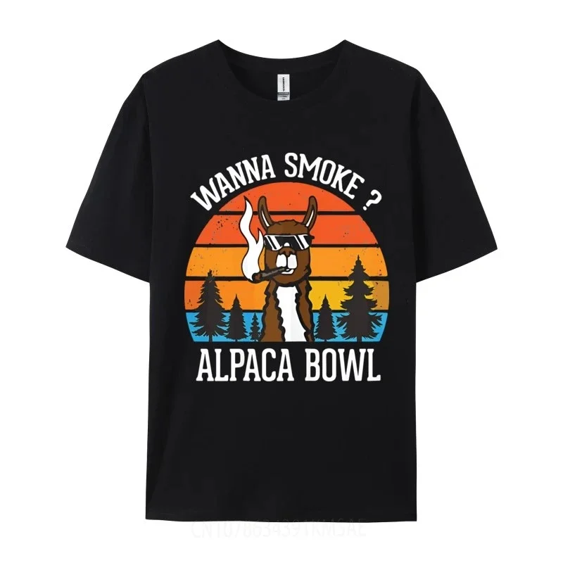 Футболка Wanna Smoke Alpaca Bowl футболки с принтом винтажные новые топы высокого качества