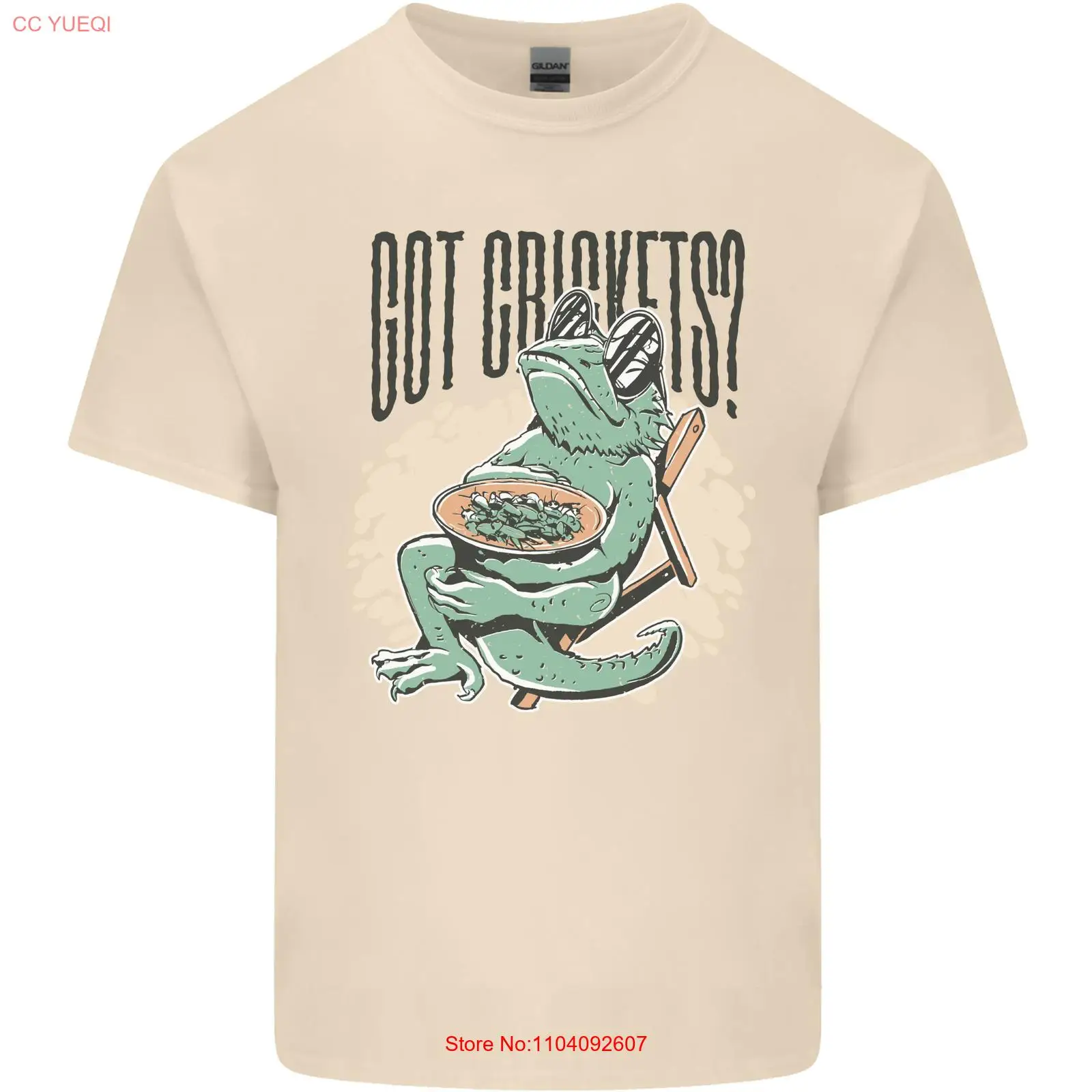 Мужская легкая хлопковая футболка Bearded Dragon Got Crickets |
