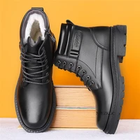 hot newest keep warm men winter boots high quality genuine leather wear resisting casual shoes working fahsion boots