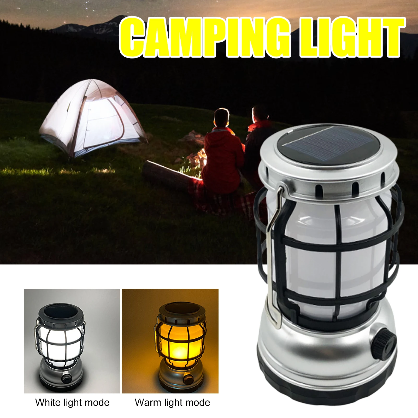 

Home Outdoor Emergency Lantern Portable Solar LED Lantern USB Rechargeable Waterproof Super Brightness Solar Camping Lantern