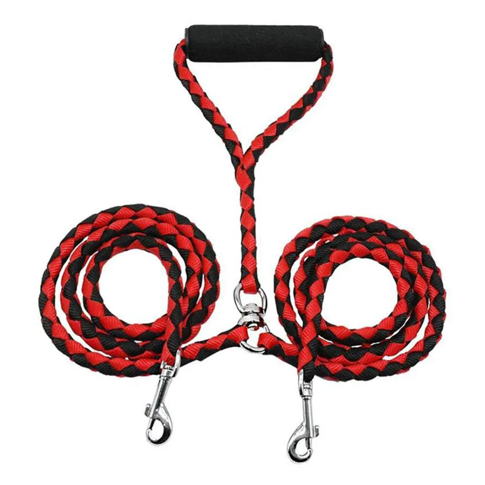 

Leash Heavy Dual Way Leads Coupler Strong Walking Nylon Pet Leashes Dogs Braided Running Dog Double Large For Medium Dogs 2 Duty