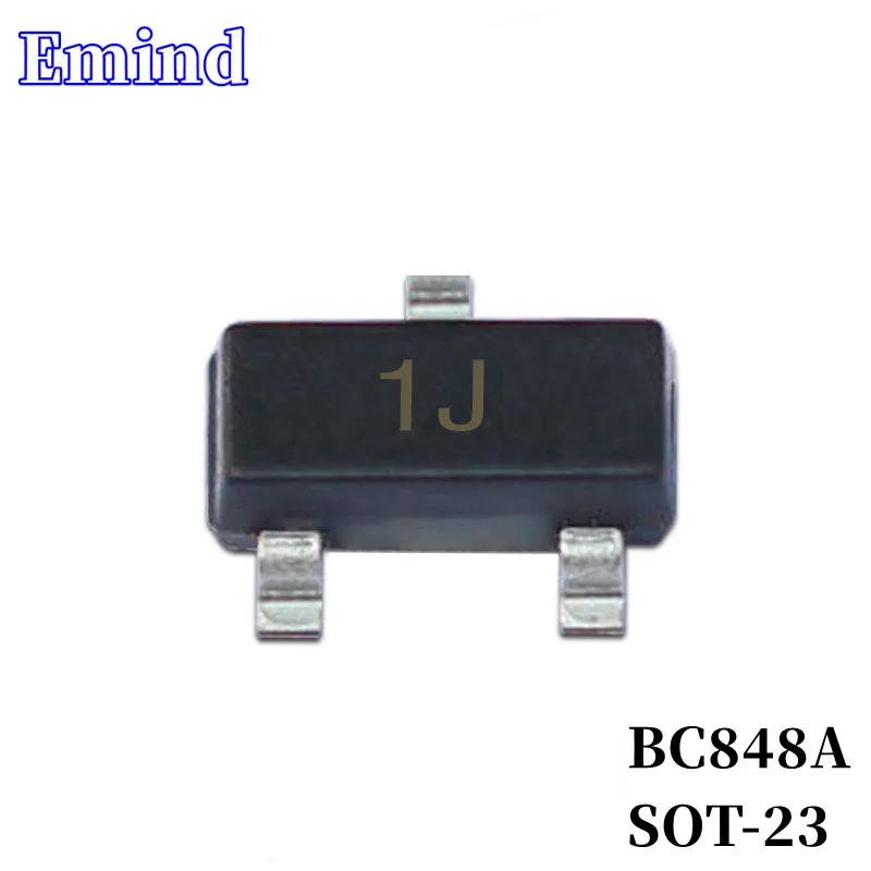 500/1000/2000/3000Pcs BC848A SMD Transistor SOT-23 Footprint 1J Silkscreen NPN Type 30V/200mA Bipolar Amplifier Transistor