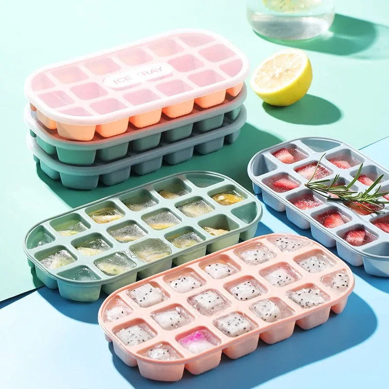 

1pc Ice Grid mold Food Grade Silicone 8grids Quick Freezing ice DIY making tool household Ice box With Lid kitchen accessories