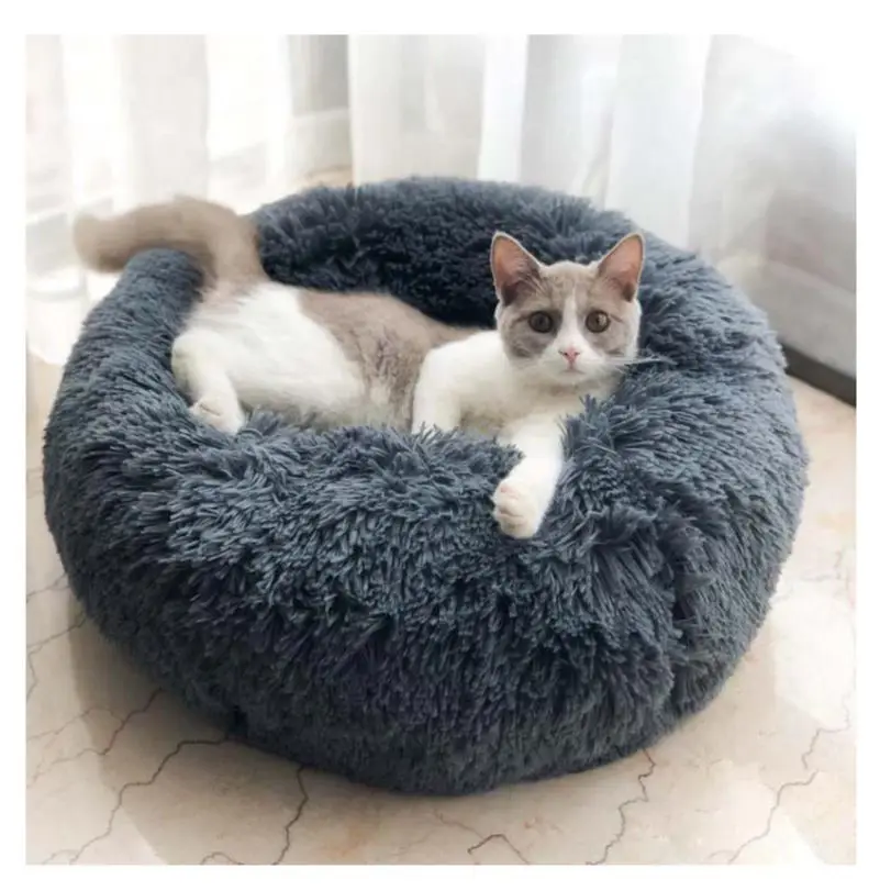 

Pet Dog Bed Comfortable Donut Round Dog Kennel Ultra Soft Washable Dog and Cat Cushion Bed Mat Winter Warm Doghouse Dropshipping