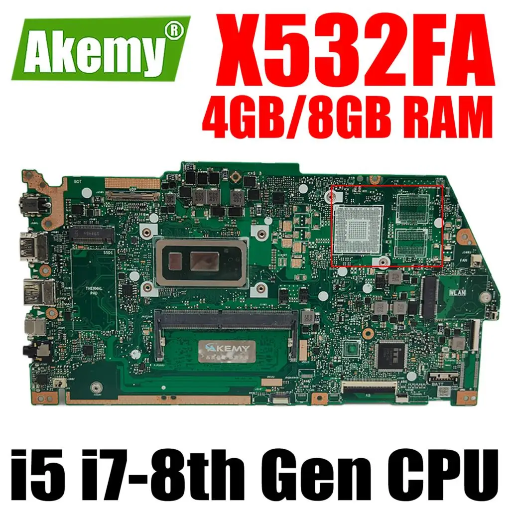 

Материнская плата для ноутбука X532FA с планшетом i5-8th Gen CPU 4GB 8GB RAM Notebook i7-8th X532FL X532FA X532F X532