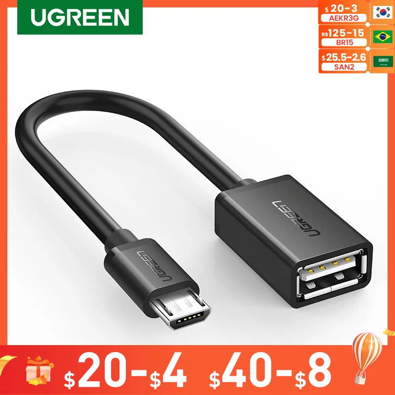 UGREEN Micro USB OTG Cable Adapter for Xiaomi Redmi Note 5 Micro USB Connector For Samsung S6 Tablet Android USB 2.0 OTG Adapter