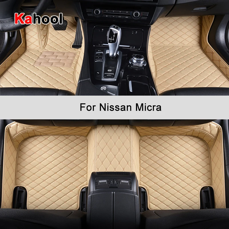 

KAHOOL Custom Car Floor Mats For Nissan Micra Auto Accessories Foot Carpet