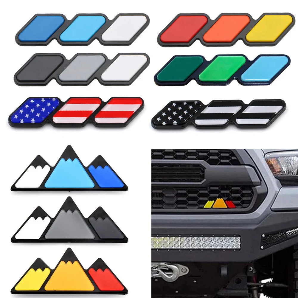 

3 Colors Grille Badge Emblem For Toyota TRD Tacoma Tundra 4Runner Highlande Rav4 Strip Of Air Inlet Grille Auto Accessories