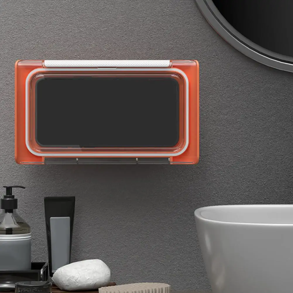 

Держатель для телефона для душа, настенное крепление, водонепроницаемый пластиковый противотуманный контейнер для хранения телефона, для ...