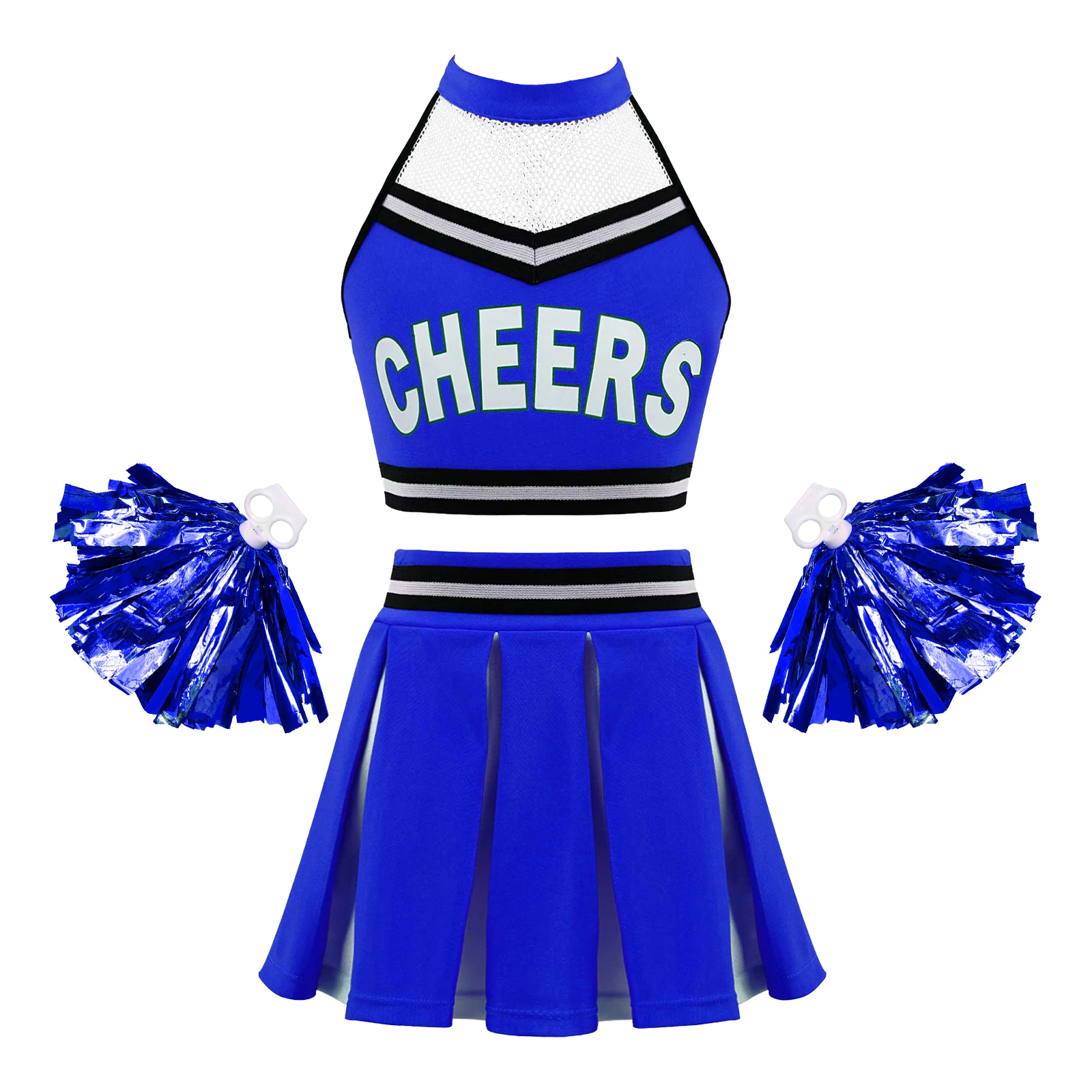 Kids School Girls Cheerleader Uniform Cosplay Costumes Sets for Themed Party Cheer Leader Stage Performance Dancing Outfits