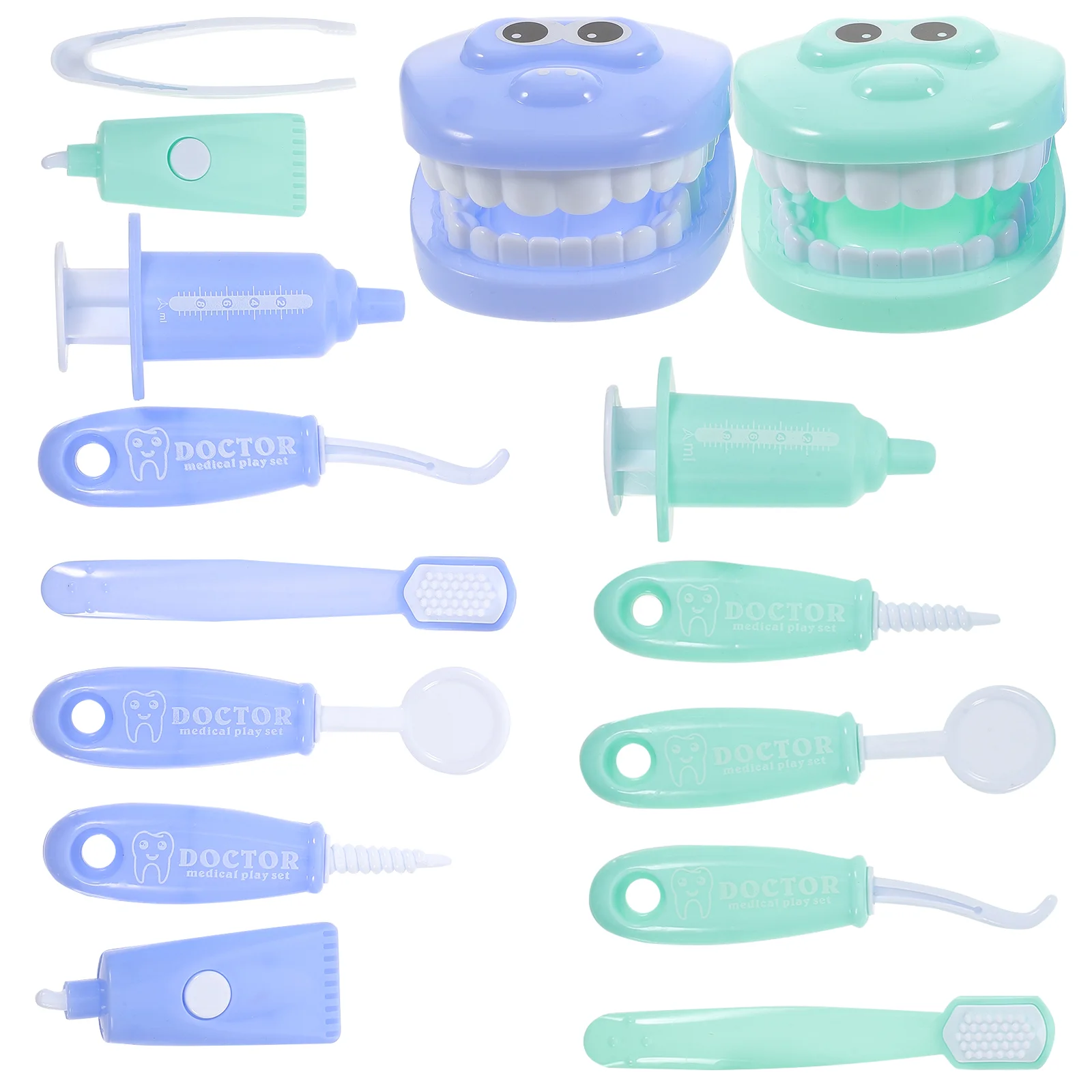 

2 Sets Dentist Toy Pretend Play Toys Educational Puzzle Dentists Kids Playset Plastic Doctor Kits Simulation Dental Nurse