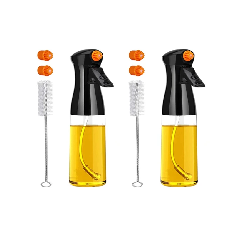 

2X Oil Sprayer For Cooking, Olive Oil Sprayer Mister, Oil Spray Glass Bottle, Food Grade Oil Spritzer For Air Fryer, BBQ