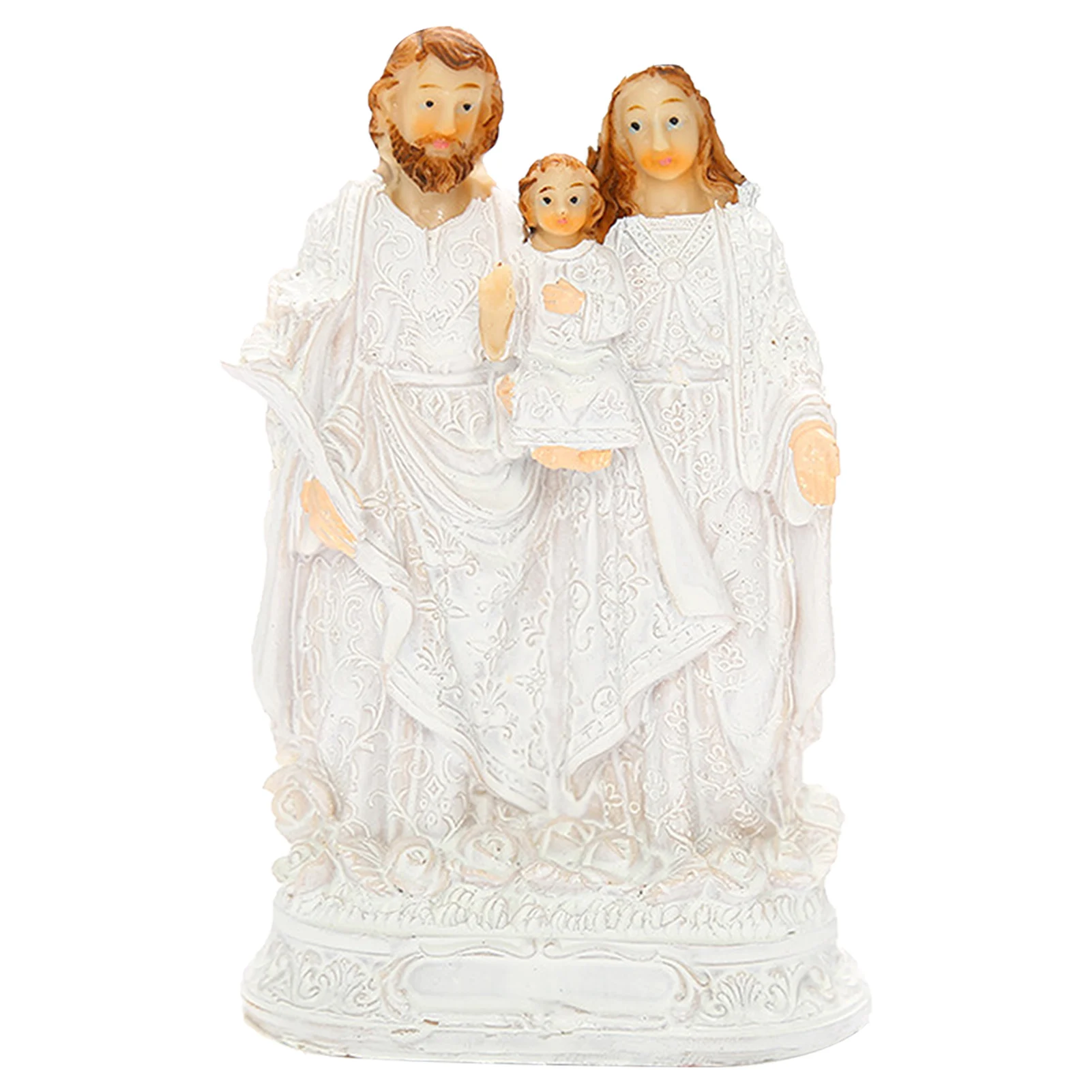 

Jesus Holy Family Figurine Mary And St Joseph Holding Baby Jesus In Arms Resin Ornament For Indoor Home Church Office Garden