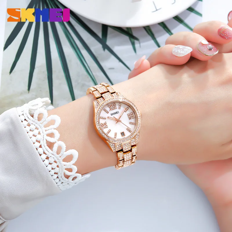 Skmei Trendy Fashion Women's Watch Skmei Diamond-Embedded Case Rope Female Student All-Matching Bracelet Quartz Watch