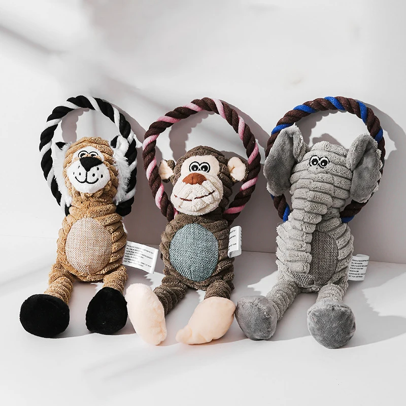 Corduroy Dog Puppy Toys for Small Large Dogs Animal Shape Plush Squeaky Cleaning Chew Bite Resistant Toy Pets Accessories |