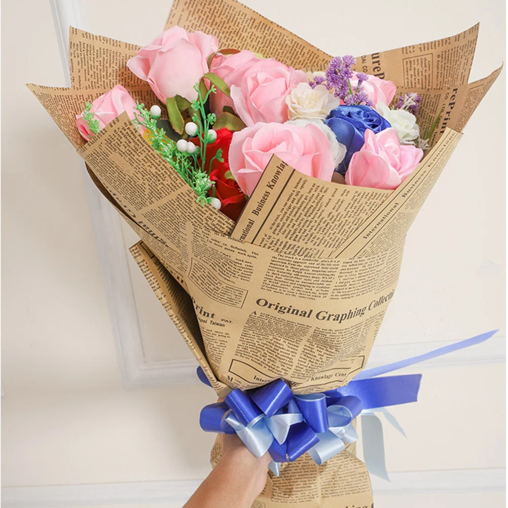 20 шт. оберточная бумага для цветов упаковочная букет ретро английская газета