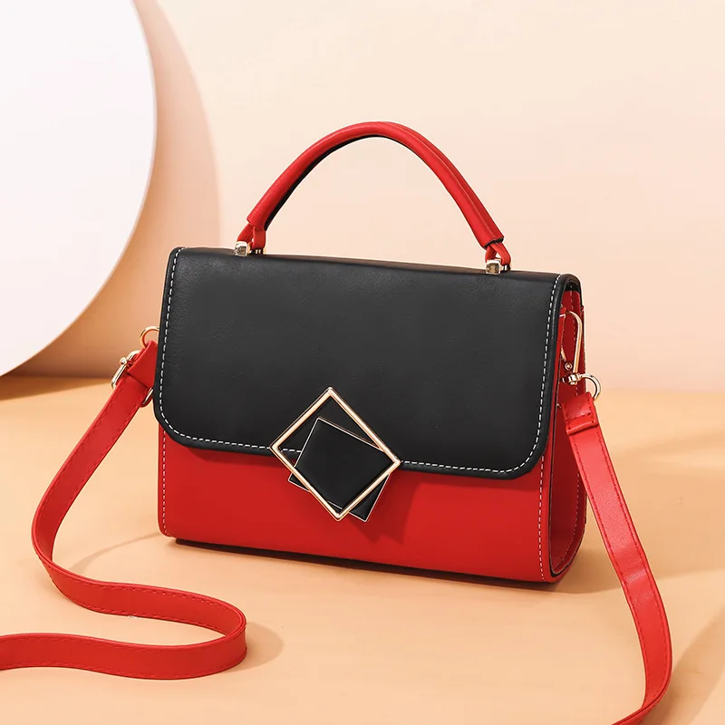 Women Luxury Designer PU Leather Bags Fashion Patchwork Women's Handbags Small Shoulder Bag Trend Ladies Messenger Crossbody Bag