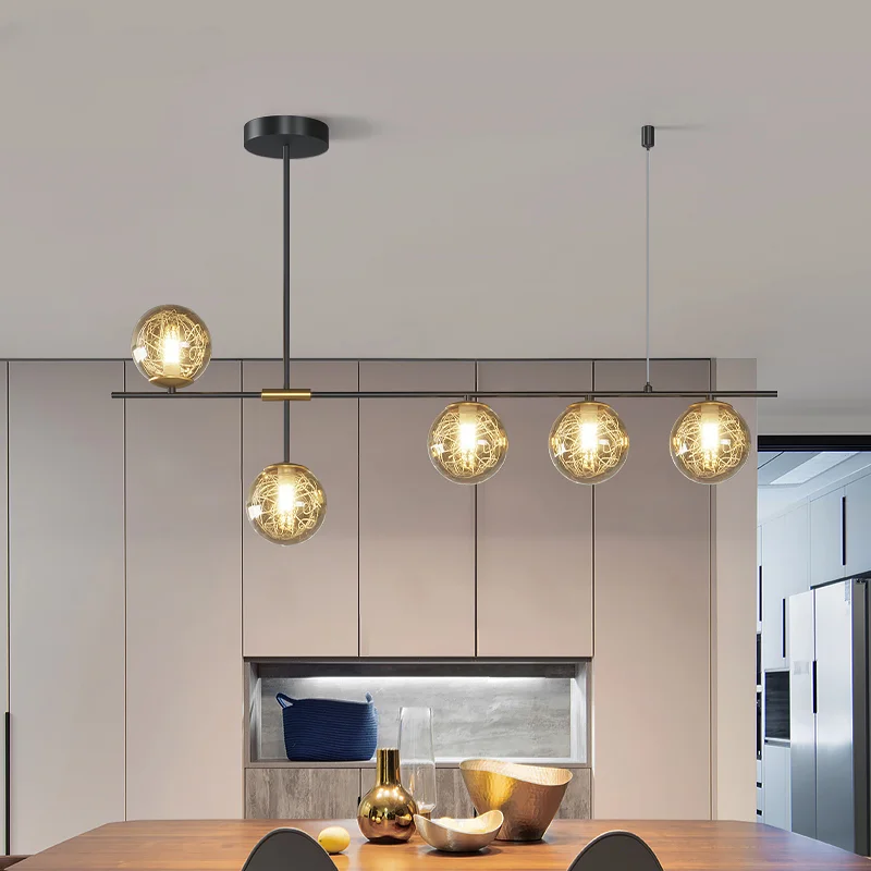 

Люстры в скандинавском стиле, простой светильник в современном стиле с лампочками, лампочки для столовой, гостиной, спальни, виллы, кабинета, бара, комнатные подвесные светильники