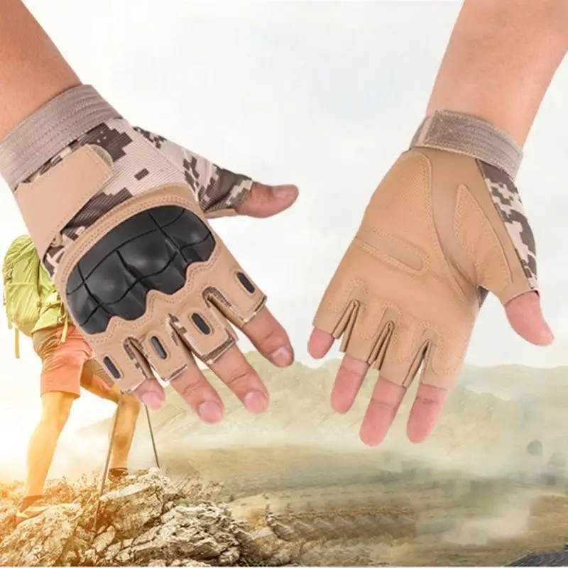 

Non-slip Shockproof Motorcycle Gloves Half Finger Tactical Gloves Outdoor Ventilation Wear-resisting Camping Hiking Gloves