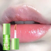 moisturizing natural aloe essence lip gloss changable color portable waterproof long lasting nutritious lips care lipstick