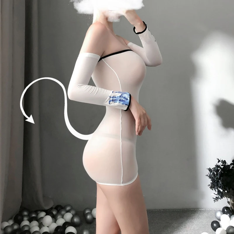 Высококачественный эротический вертикальный топ-тюб сумка юбка хипс одежда для женщин сексуальное белье боди с белым ультратонким силуэтом.