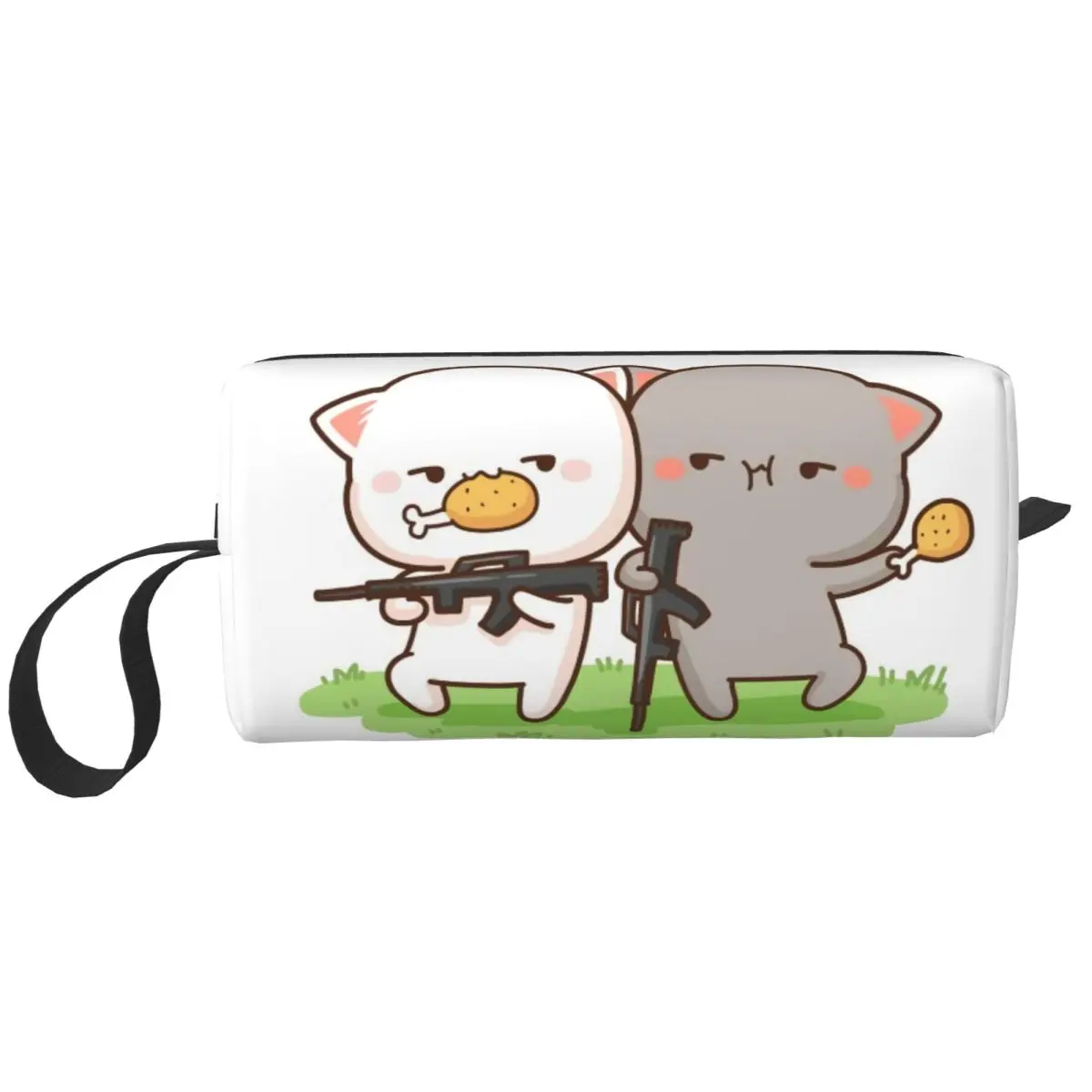 

Cute Mochi Peach And Goma Cat Travel Cosmetic Bag for Women Makeup Toiletry Organizer Lady Beauty Storage Bags Dopp Kit Case Box