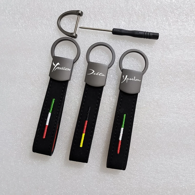 Автомобильный металлический кожаный брелок с итальянским флагом для Lancia Ypsilon Nuevo