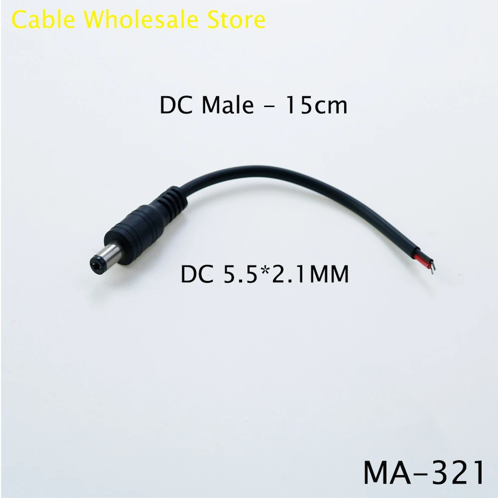 

1Pcs 12V DC Connectors Male Female Jack Cable Adapter Plug Power Supply 15cm Length 5.5x2.1MM For LED Strip Light CCTV Camera