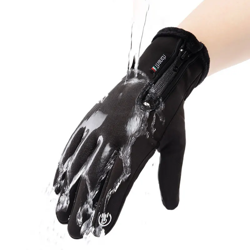 

Winter Sports Velvet Warm Gloves Running Motorcycle Skiing Touch Screen Riding Gloves Non-slip Full Finger Gloves Men and Women
