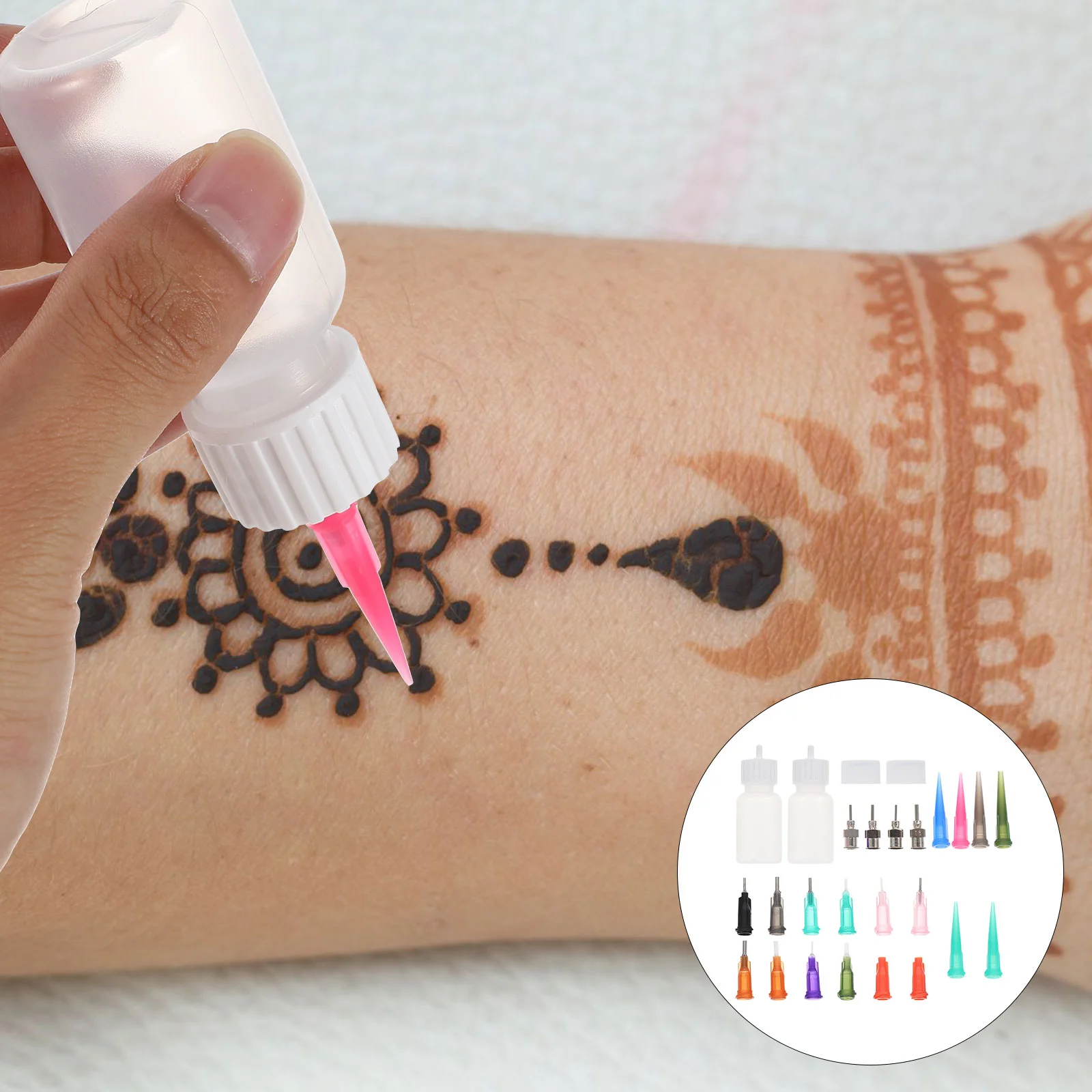 

Tattoo Bottle Set Plastic Bottles Liquids Tattooing Precision Applicator Use Ink Pigment Needle Tip Empty