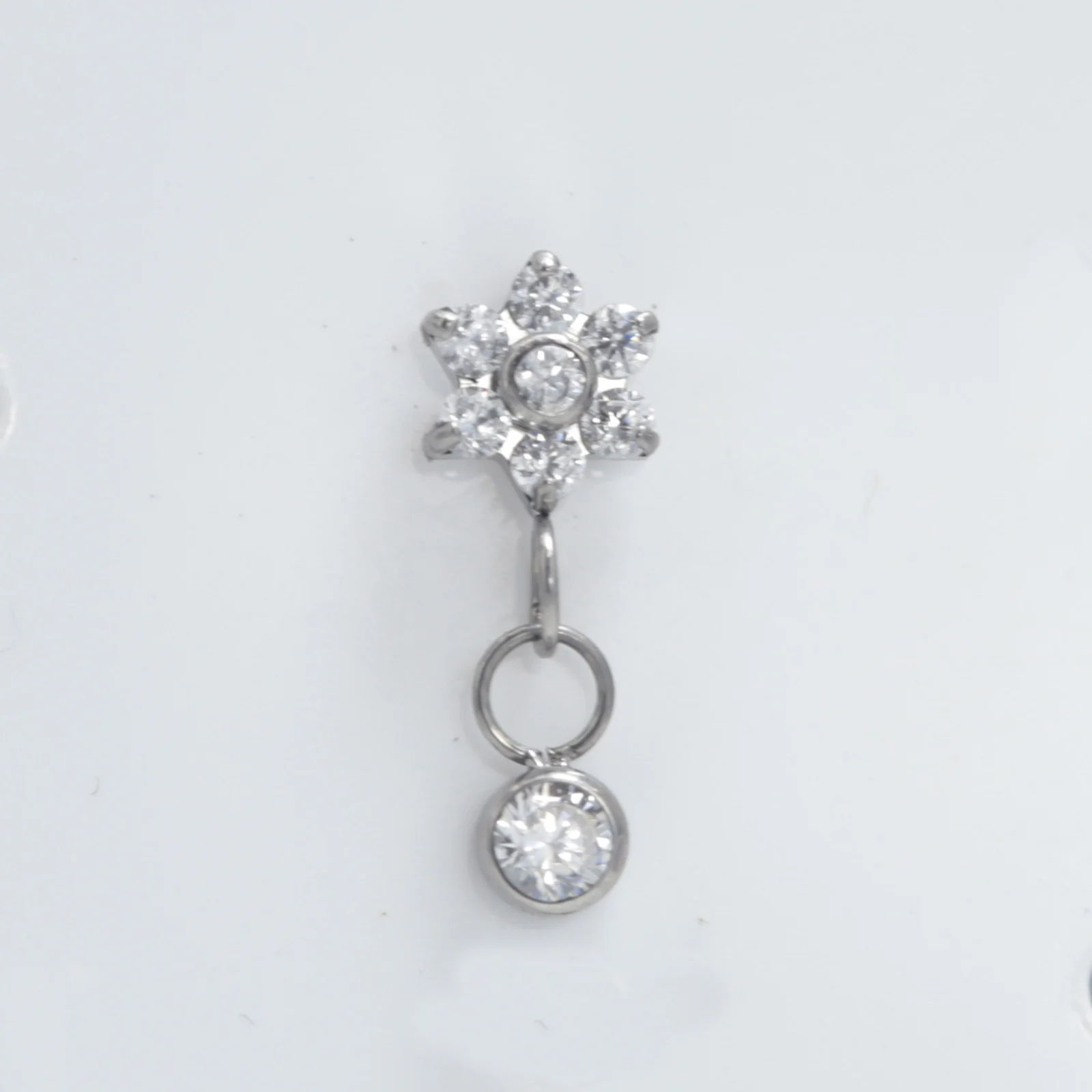 16 г имплантат из титана ASTM F136 подвеска для губ хряща уха козелка носа цветка CZ