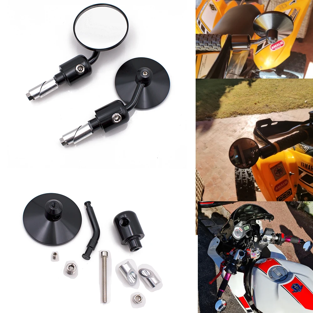 

1 Pair Motorcycle Modified Mirror CNC Aluminum Rear View 3" Handle Bar End 7/8" Mirrors for Harley Davidson Motorcycle Mirrors