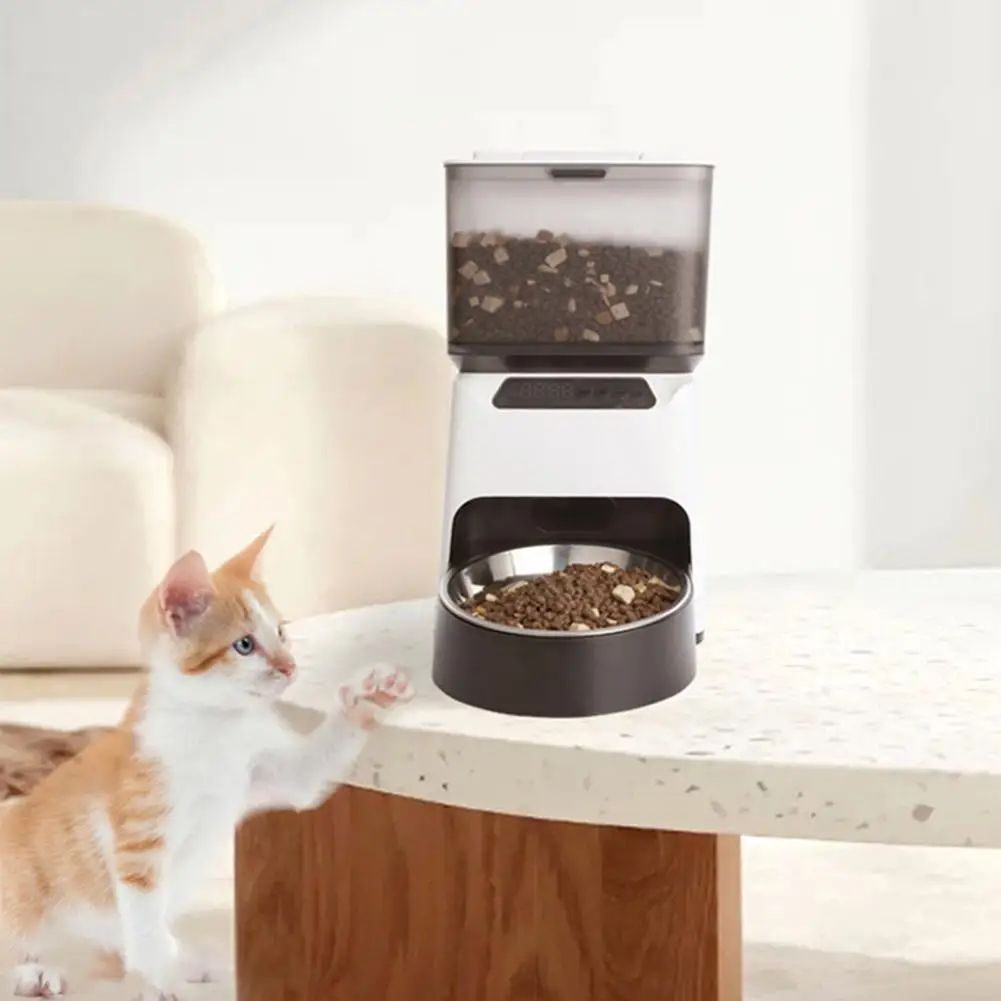 

NEW Pet Automatic Feeder 4.5l Large Capacity 304 Stainless Steel Food Basins Food Dispenser For Cat Dogs