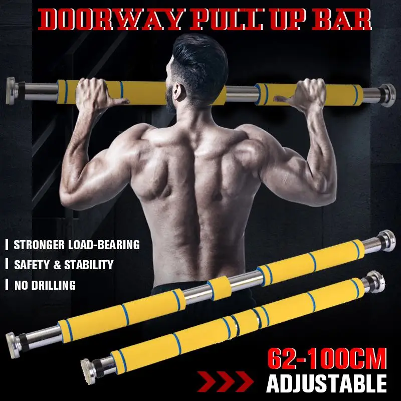 

62-100cm Door Horizontal Bar Steel Adjustable Training Bars For Home Sport Workout Pull Up Arm Training Sit Up Fitness Equipment