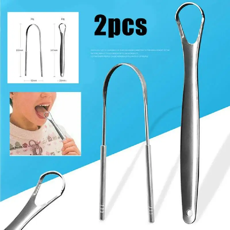 U Type Tongue Scraper Stainless Steel Oral Tongue Cleaner Brush Cleaning Coated Tongue Toothbrush Oral Hygiene Care Tools