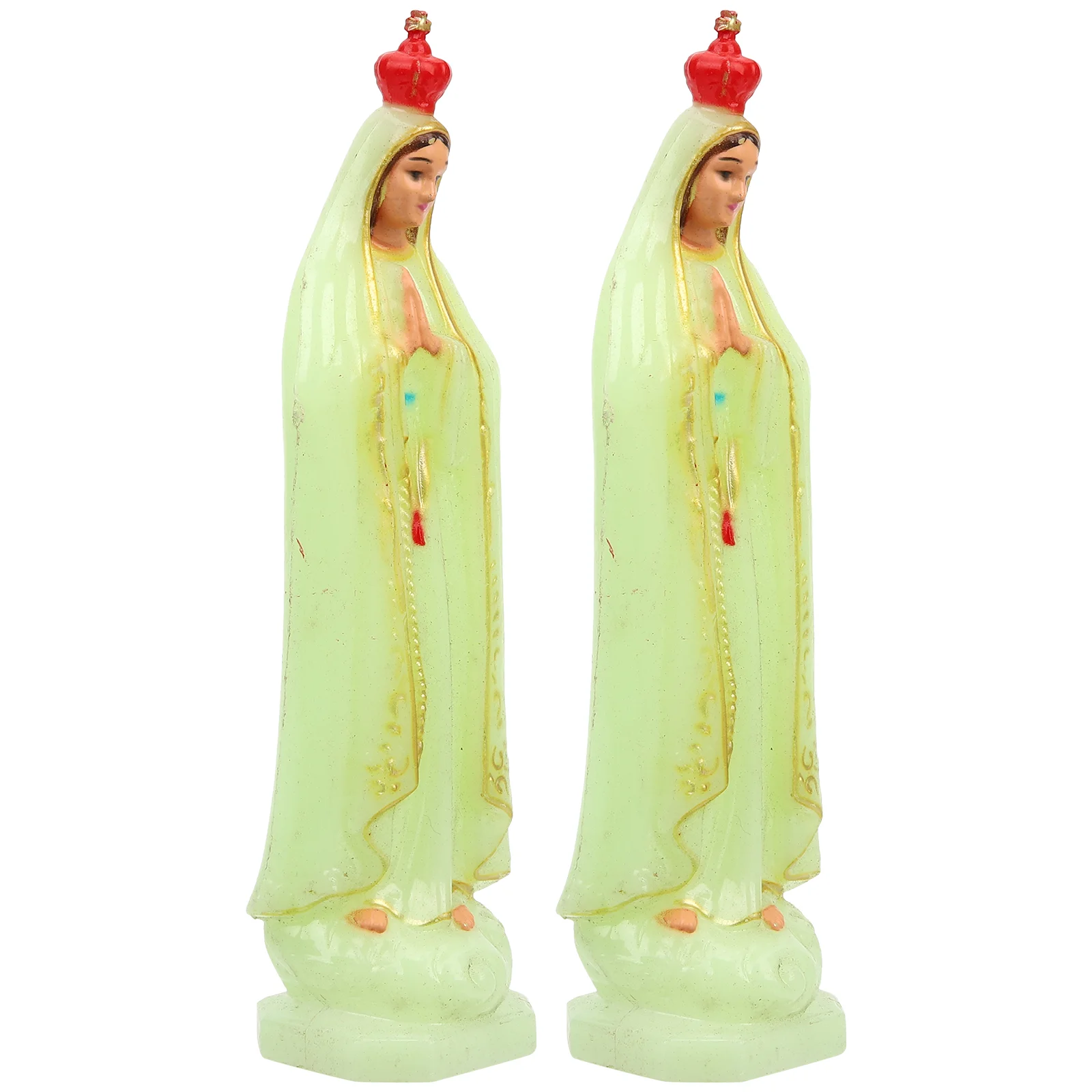 

2 Pcs Our Lady Ornament Home Accessories Our Lady Lourdes Ornaments Holy Mary Figure Plastic Our Lady Grace Statue Mother