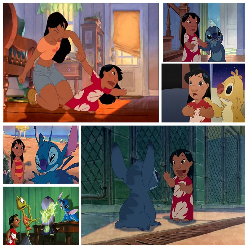 

Disney 5D Diy Diamond Embroidery Cartoon Lilo & Stitch Picture Mosaic Home Decor Ab Drill Diamond Painting Cross Stitch Jh214