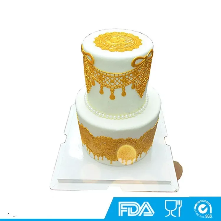 

Beautiful Lace Wedding Cake Silicone Flower Fondant Mold Mousse Brim Decor Sugarcraft Icing Mat Pad Pastry Baking Tool