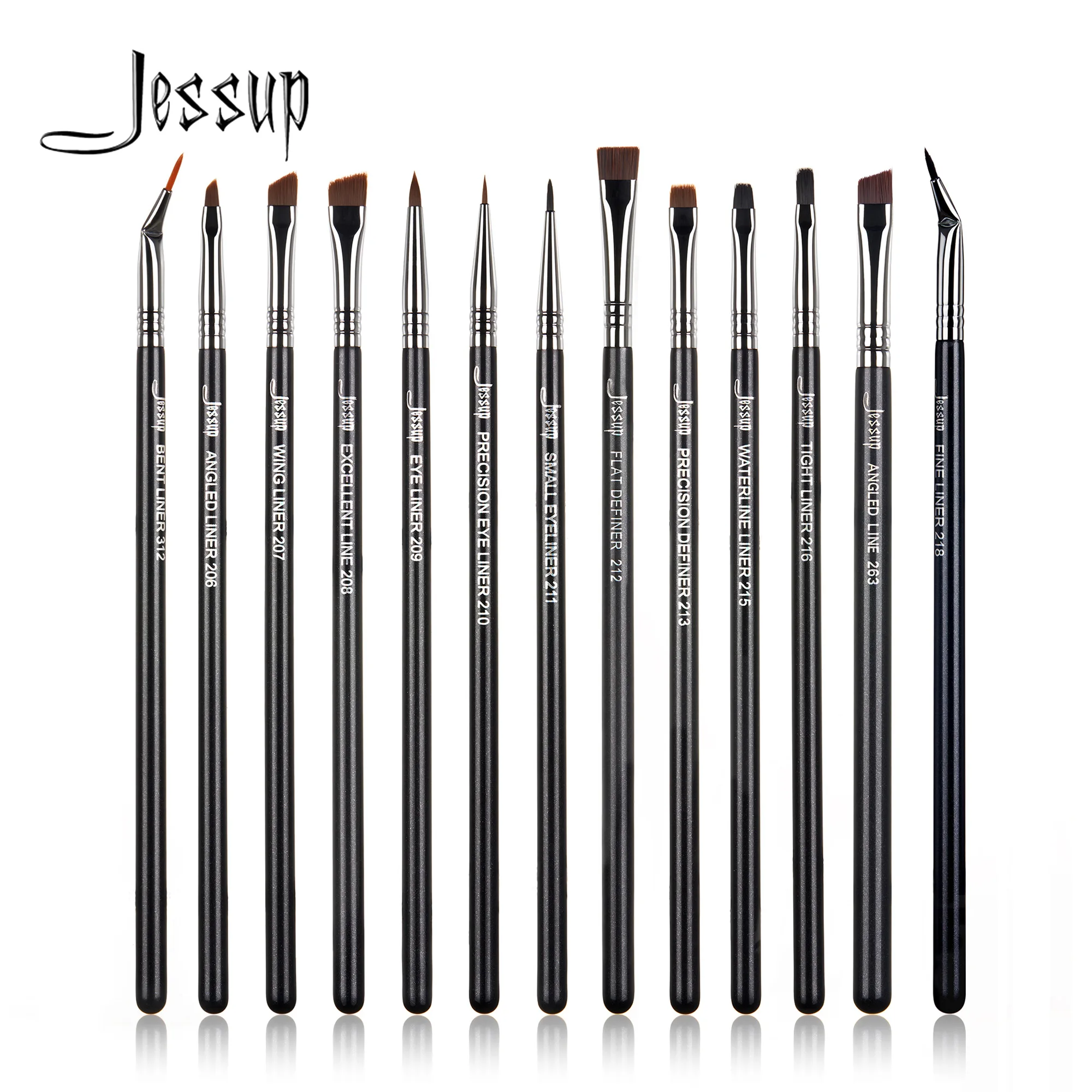

Jessup Eyeliner Brush Thin Bent Precision Angled Flat Definer Ultra Fine Pencil Precision Eye Liner Makeup Brush Synthetic S151