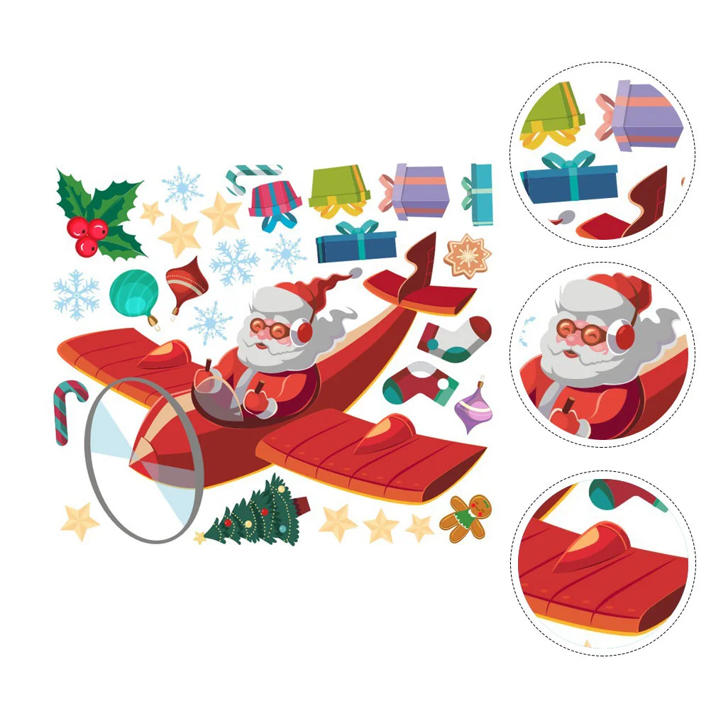 

Christmas Stickers Wall Santa Clings Holiday Decal Window Decorations Favor Party Doordecals Snowflake Merry Stickerwinter