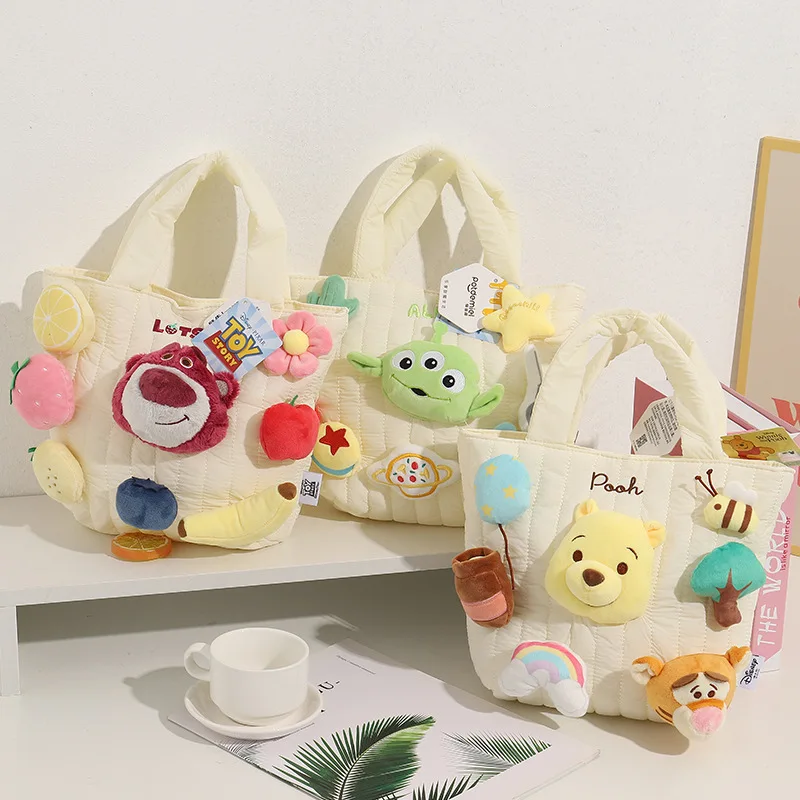 

Новая модная кукла Disney с клубничным медведем, трехглазным инопланетянином, Винни-пухом, аксессуары, мультяшный тоут-клатч