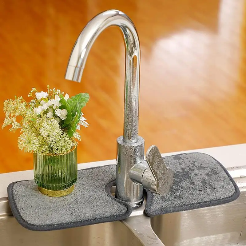

Kitchen Sink Splash Guard Absorbent Faucet Mat Bathroom Countertop Protector Household Cleaning Accessories 38 x 14.5CM