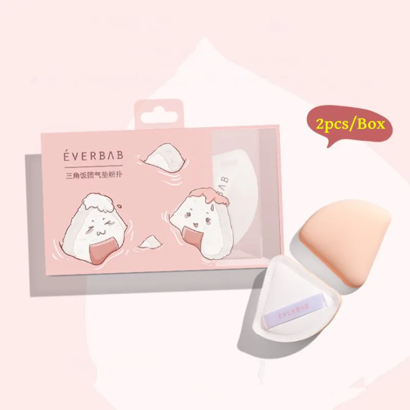 2pcs/box Everbab Marshmallow Triangular Air Cushion Puff BB Cream Setting Sponge Puff Soft Dry Wet Use Makeup Tool Kit Wholesale