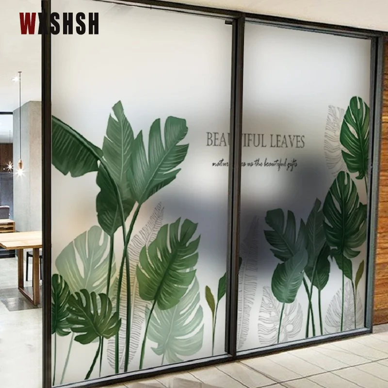 Наклейки на стекло статический виниловый узор с растительным узором защита от