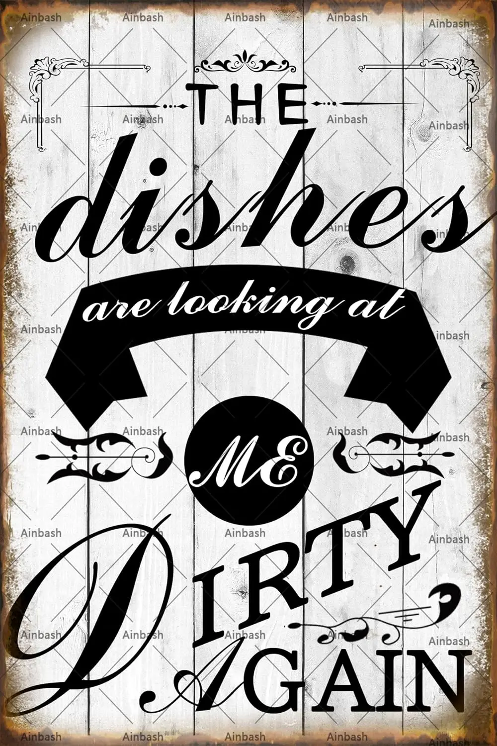 Funny Metl Tn Sgn The Dshes re Lookng t Me Drty gn Ktchen Quote Decorte Wll Decor Rustc Sgns wth Syngs for Home Re