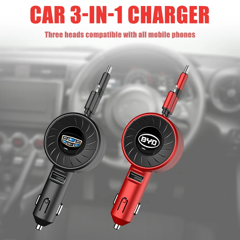 

Car Charger Android Type-C IPhone Usb 3 In 1 Interior for Toyota TRD Rav4 Avensis Yaris Levin Reiz Crown Corolla Car Accessories