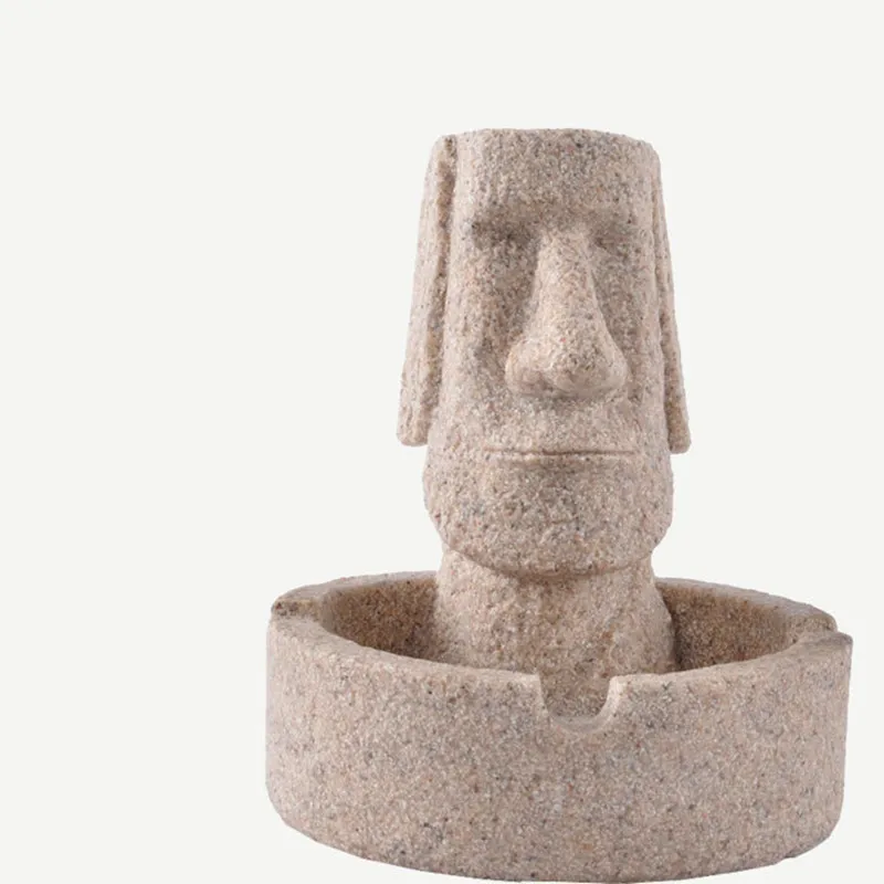 

EASTER ISLAND COLOSSUS ASHTRAY PERSONALITY OFFICE CREATIVE RESIN MOAI ASHTRAY HOME BEDROOM DECORATION BOYFRIEND GIFT R2816