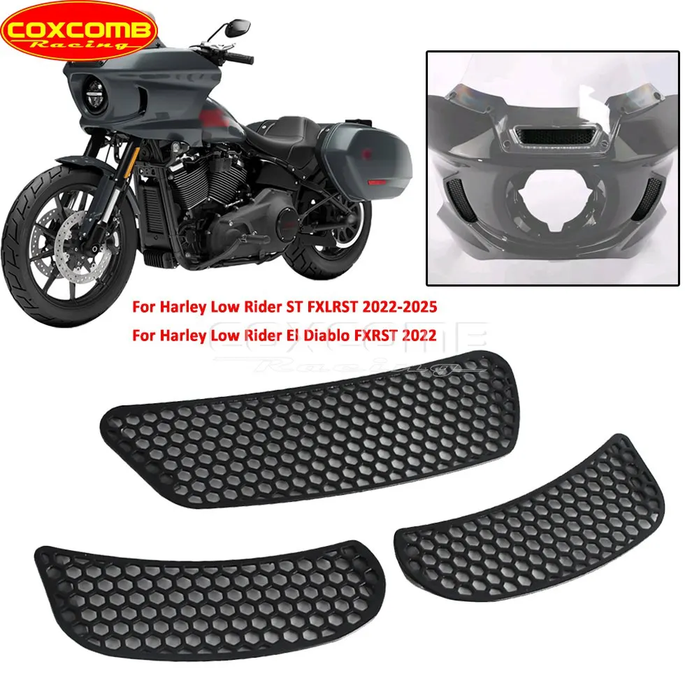 Фото Защитная сетка-решетка для бокового воздухозаборника мотоцикла Harley Softail Low Rider ST FXLRST 2022-2025 (сетка Batwing Accent) №3