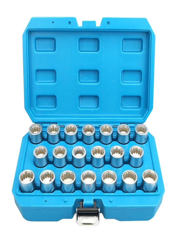 

Locking Screw Socket Set Anti-theft Lug Nut Screw Socket for Porsche Cayenne Wheel Locking Key Removal Tool Kit 20 Piece Wheels